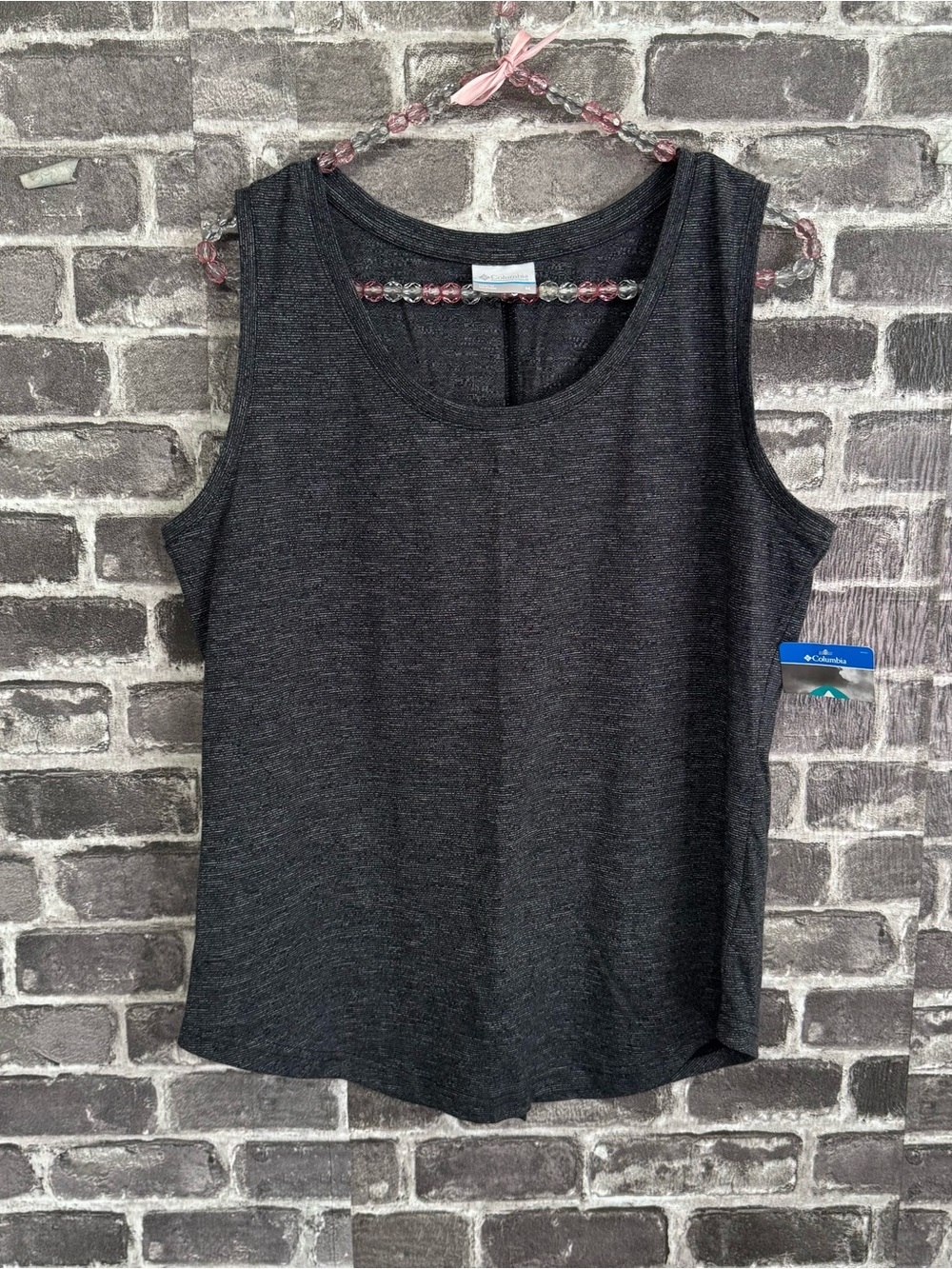 NWT Columbia Cades Cape tank top shirt gray tie back